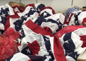 pile of US flags